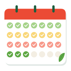 Calendario con la semana marcada.